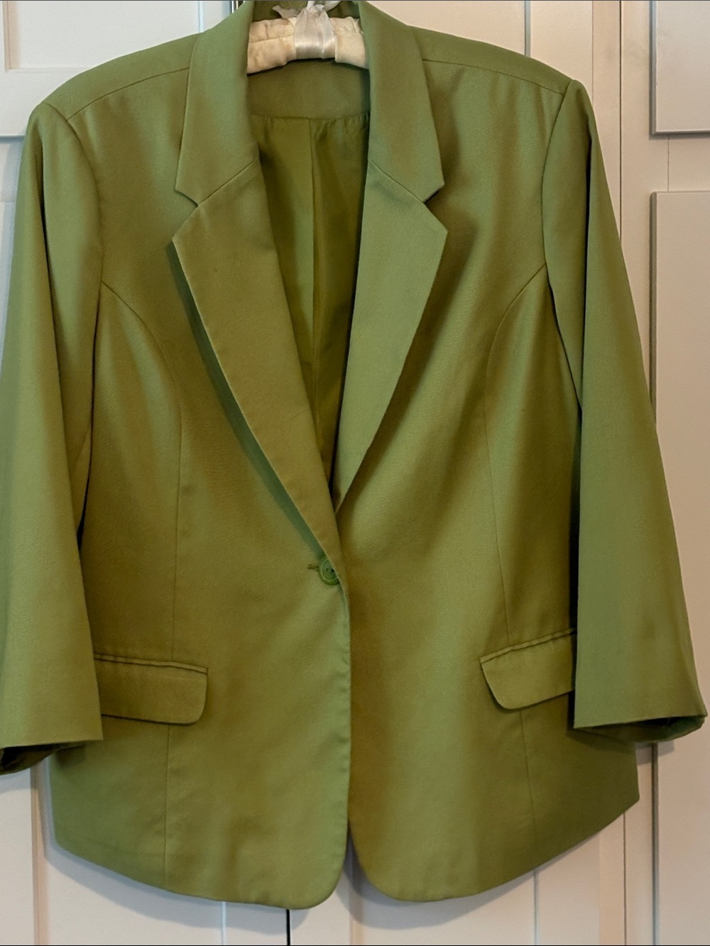 Blair Apple Green Single-Button Blazer, EUC